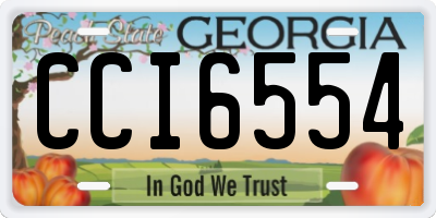 GA license plate CCI6554