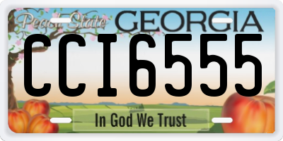 GA license plate CCI6555