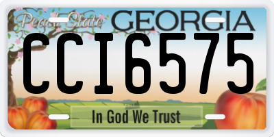 GA license plate CCI6575