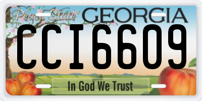 GA license plate CCI6609