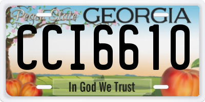GA license plate CCI6610