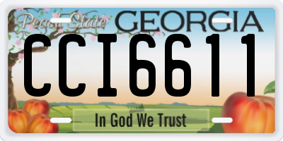 GA license plate CCI6611