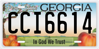 GA license plate CCI6614