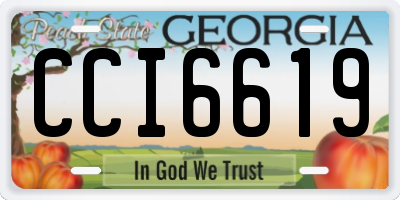 GA license plate CCI6619
