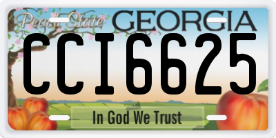 GA license plate CCI6625