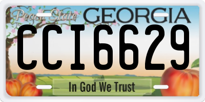 GA license plate CCI6629