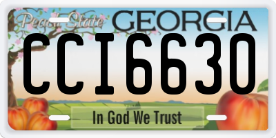 GA license plate CCI6630