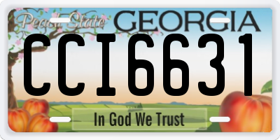 GA license plate CCI6631