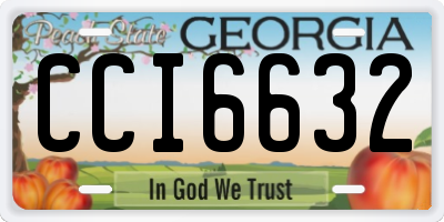 GA license plate CCI6632