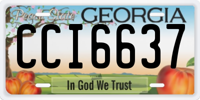 GA license plate CCI6637