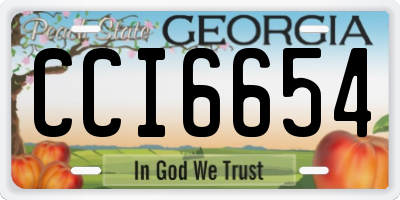 GA license plate CCI6654