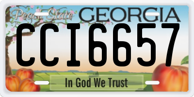GA license plate CCI6657