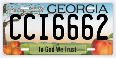 GA license plate CCI6662