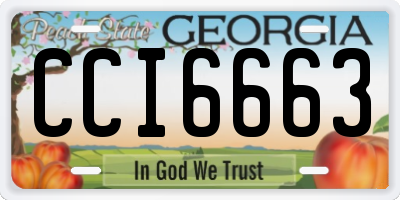 GA license plate CCI6663