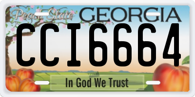 GA license plate CCI6664