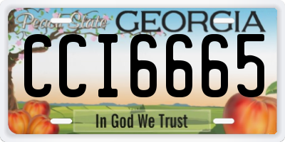 GA license plate CCI6665