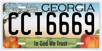 GA license plate CCI6669