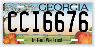 GA license plate CCI6676