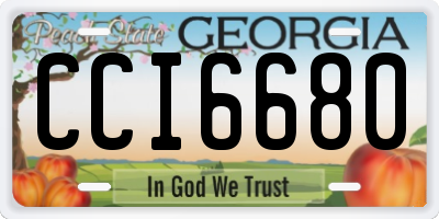 GA license plate CCI6680