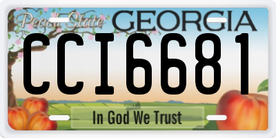 GA license plate CCI6681