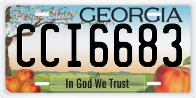 GA license plate CCI6683