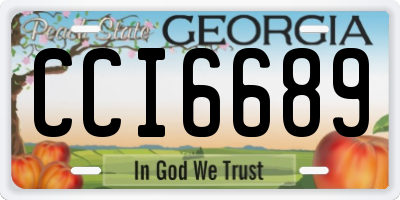 GA license plate CCI6689
