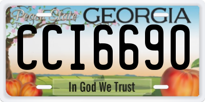 GA license plate CCI6690
