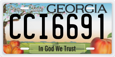 GA license plate CCI6691