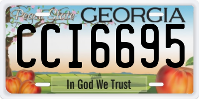 GA license plate CCI6695