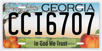 GA license plate CCI6707