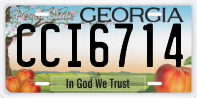 GA license plate CCI6714