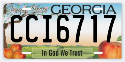 GA license plate CCI6717
