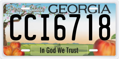 GA license plate CCI6718