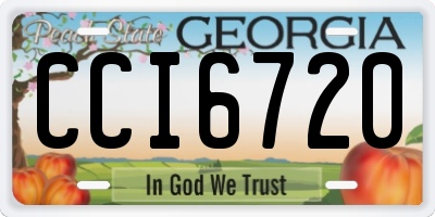 GA license plate CCI6720