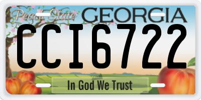 GA license plate CCI6722