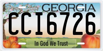 GA license plate CCI6726