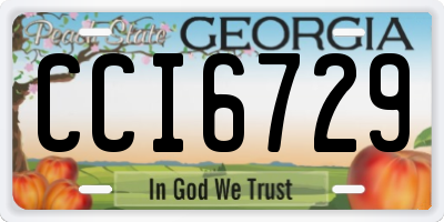 GA license plate CCI6729