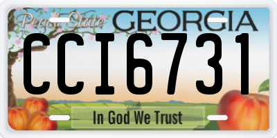 GA license plate CCI6731