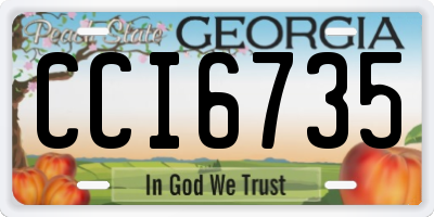 GA license plate CCI6735