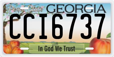 GA license plate CCI6737