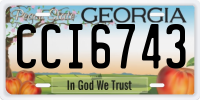 GA license plate CCI6743