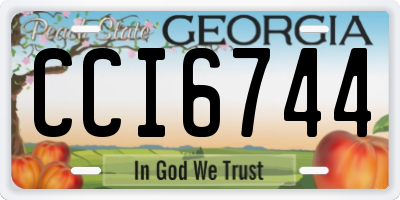 GA license plate CCI6744