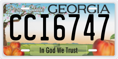 GA license plate CCI6747