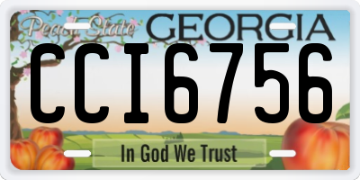 GA license plate CCI6756