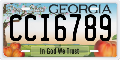 GA license plate CCI6789