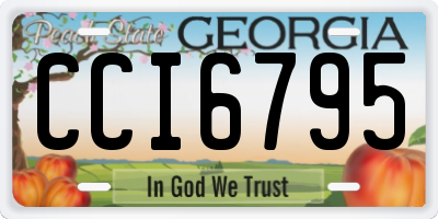 GA license plate CCI6795