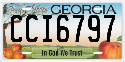 GA license plate CCI6797