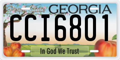 GA license plate CCI6801