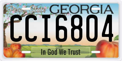 GA license plate CCI6804