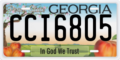 GA license plate CCI6805